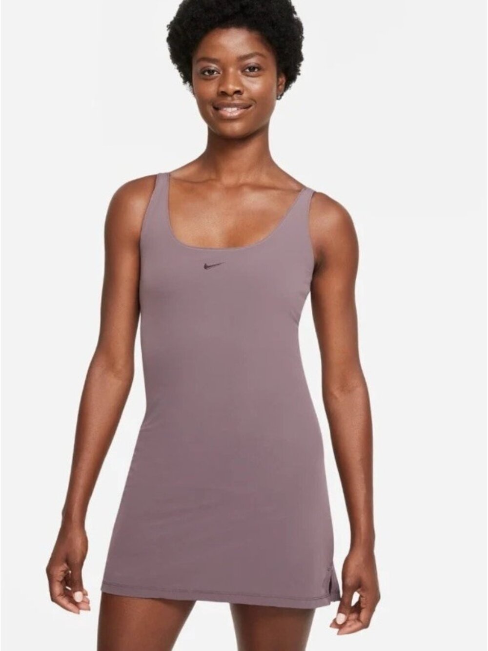Nike Size M $100 Bliss Luxe Women's Slim Fit Training Tennis Dress Violet.  Ab